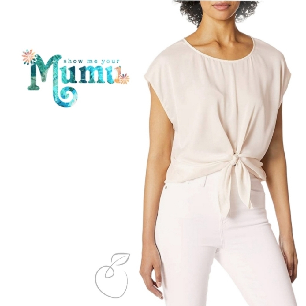 SHOW ME YOUR MUMU KATRINA TIE FRONT CREAM SZ M